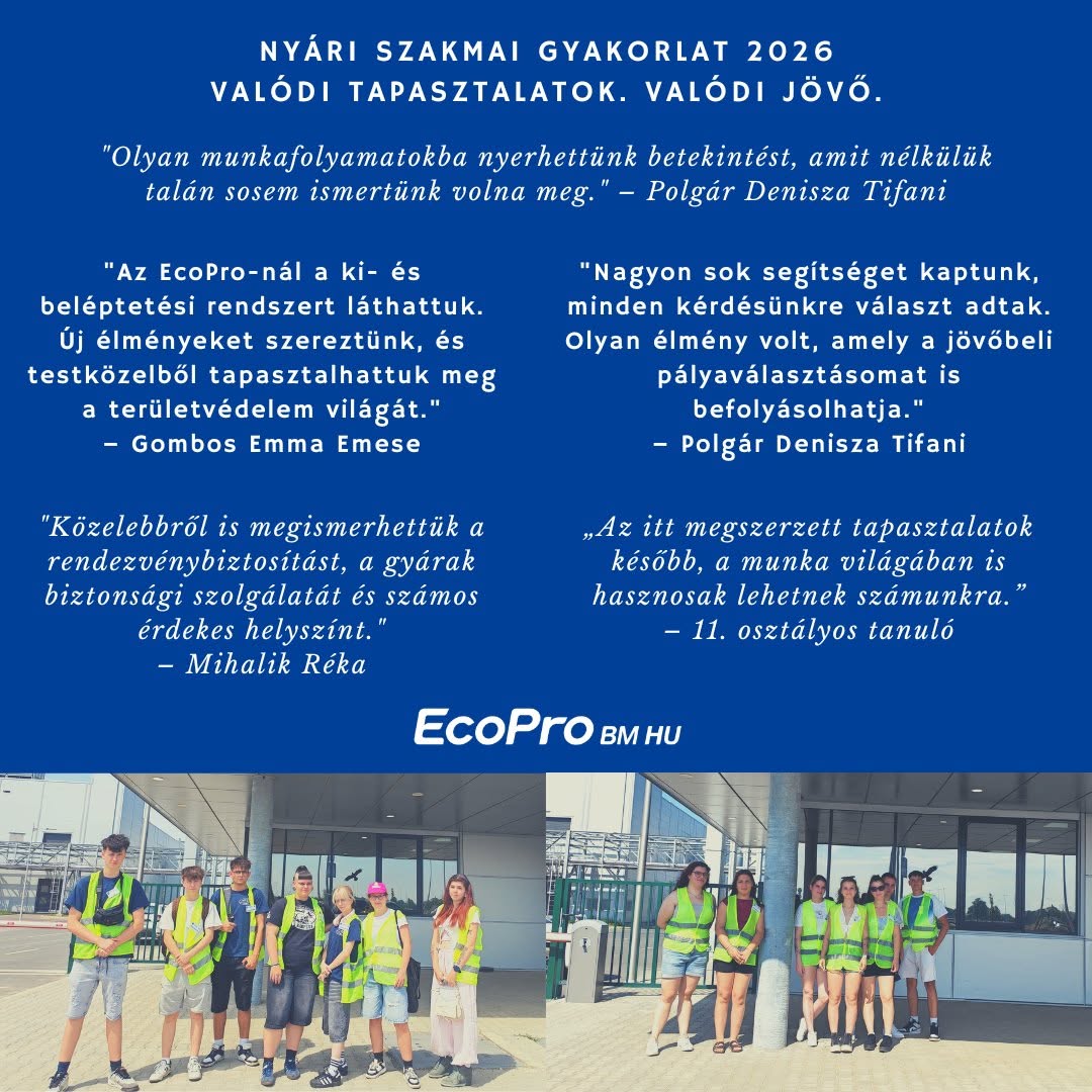 Nyári szakmai gyakorlat 2026.